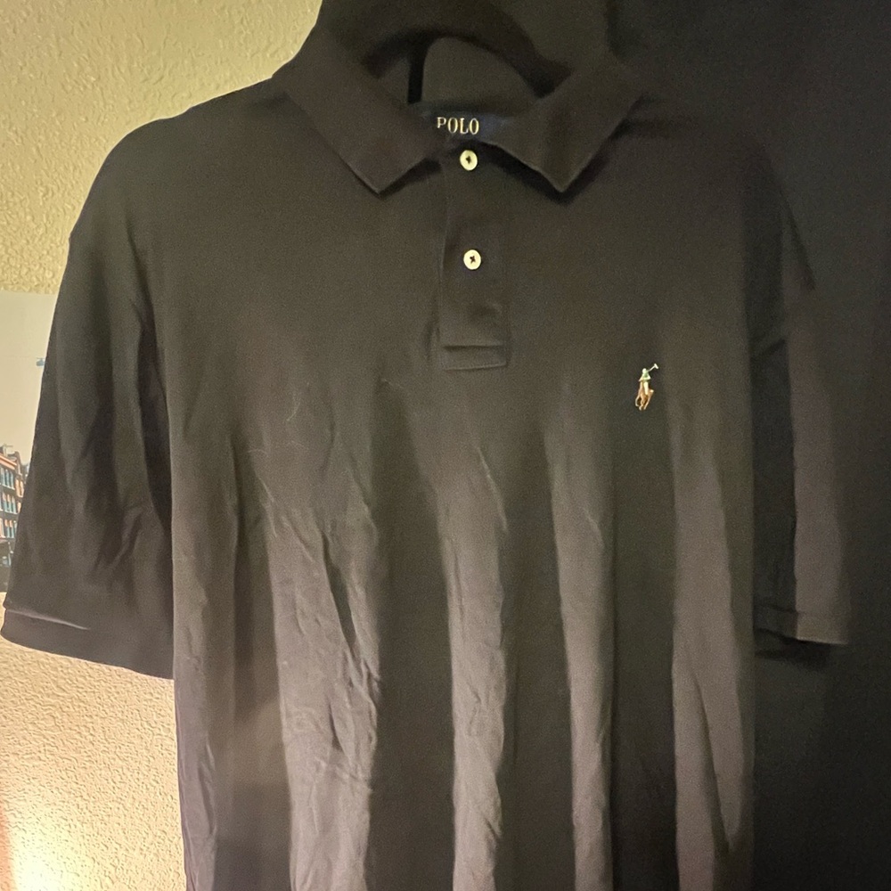 Pima soft- sport Ralph Lauren Black Polo Shirt